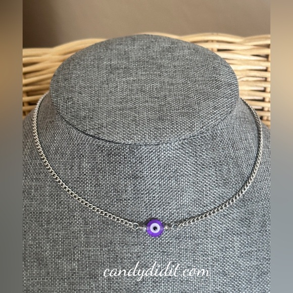 NWT Handmade Candy Did It! Purple Double Sided Eye Of Protection Necklace - Picture 4 of 4